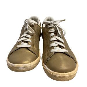 NIKE Youth Trainers Classic Premium QS-GS Leather Metallic Gold Shoes 872818-700